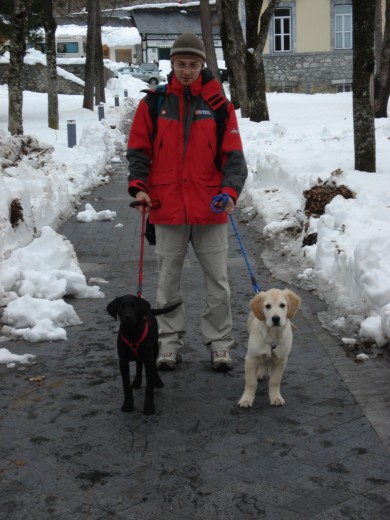 Kira y Darko en Panticosa, que frio!!